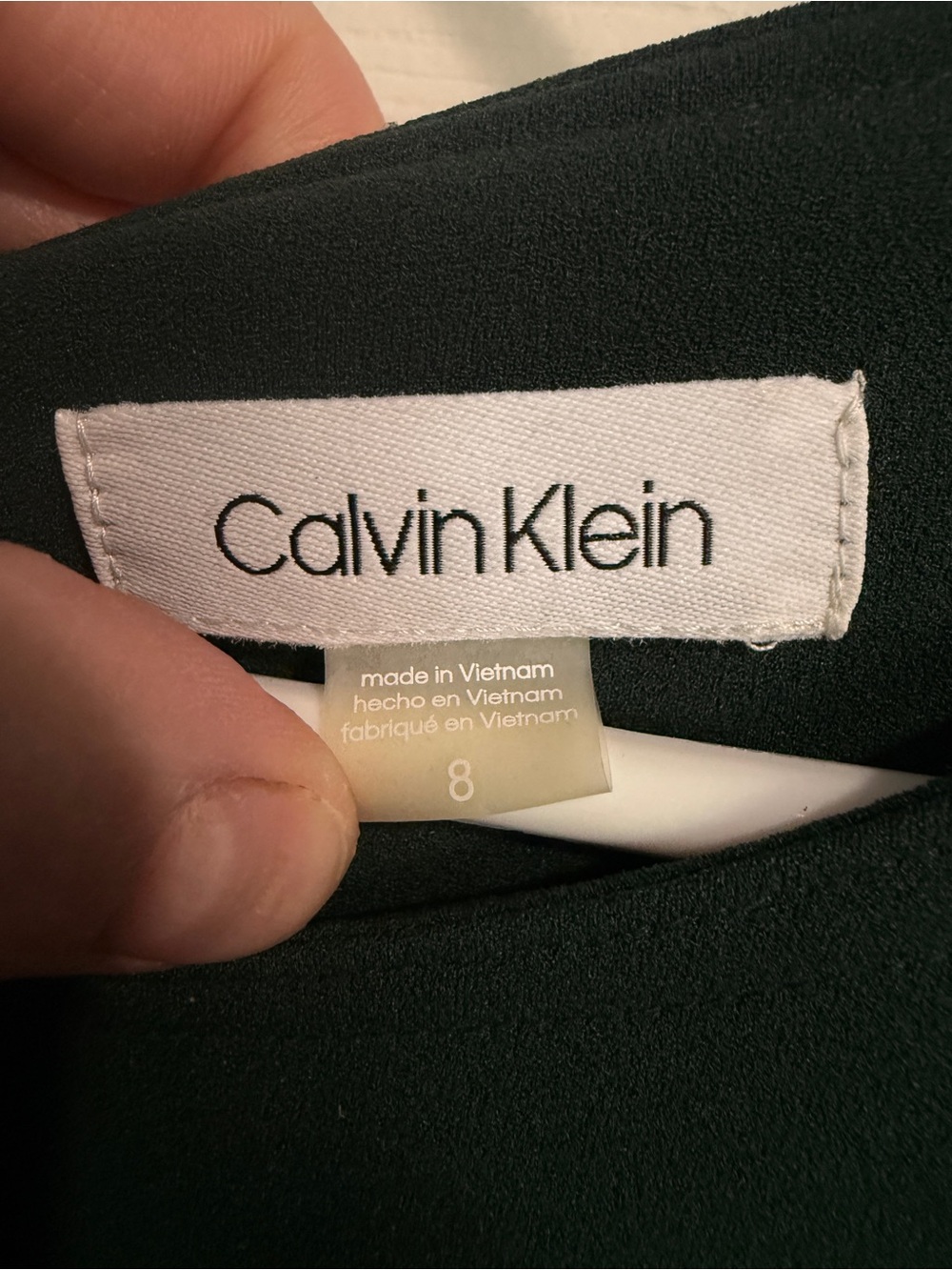 Classy Dark Green Mid Sleeve Calvin Klein Dress. Size - 8 - Picture 3 of 3